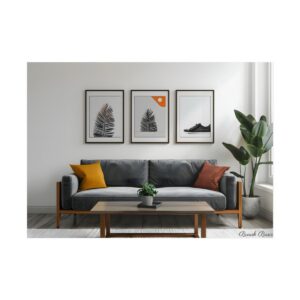 Three Framed Prints Above Sofa Poster