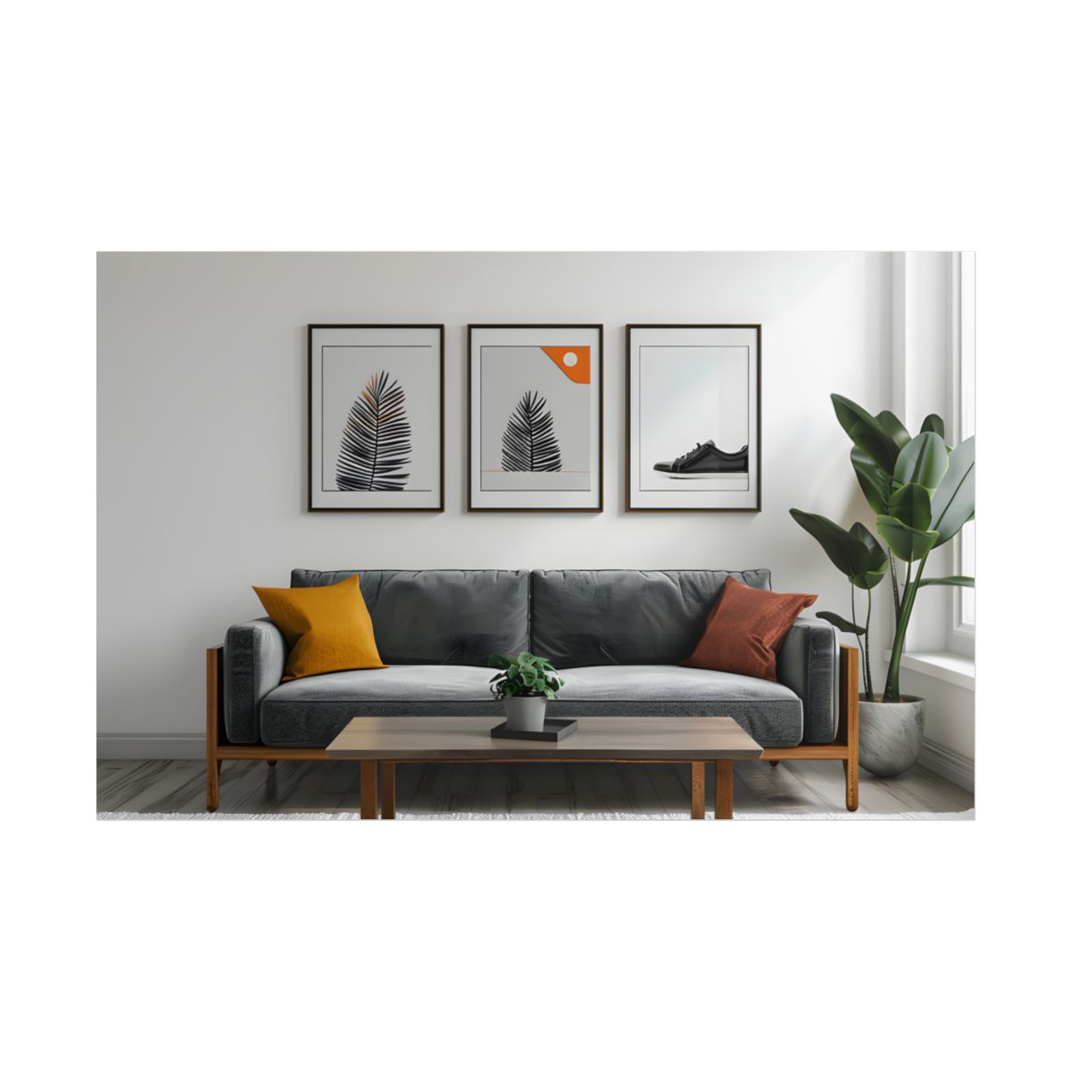 Minimalist Modern Living Room: Simple Furniture Art - Poster
