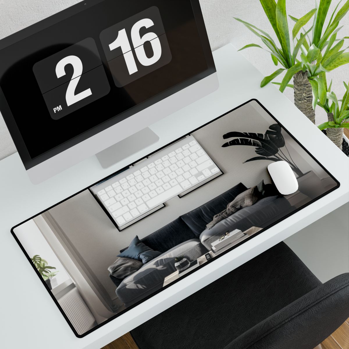 Minimalist Modern Living Room: Simple yet Stylish Artwork - Desk Mat