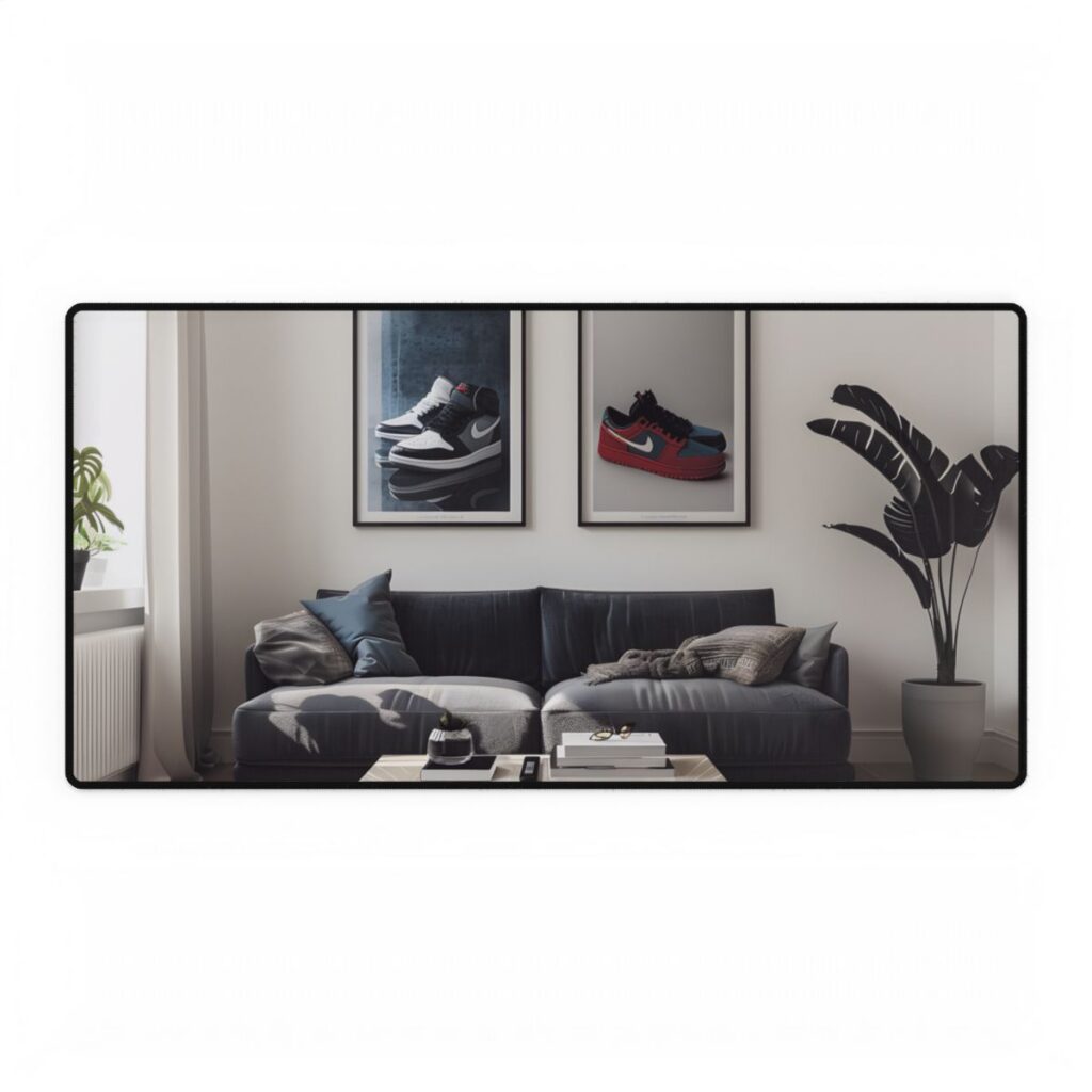 Minimalist Modern Living Room: Simple yet Stylish Artwork - Desk Mat