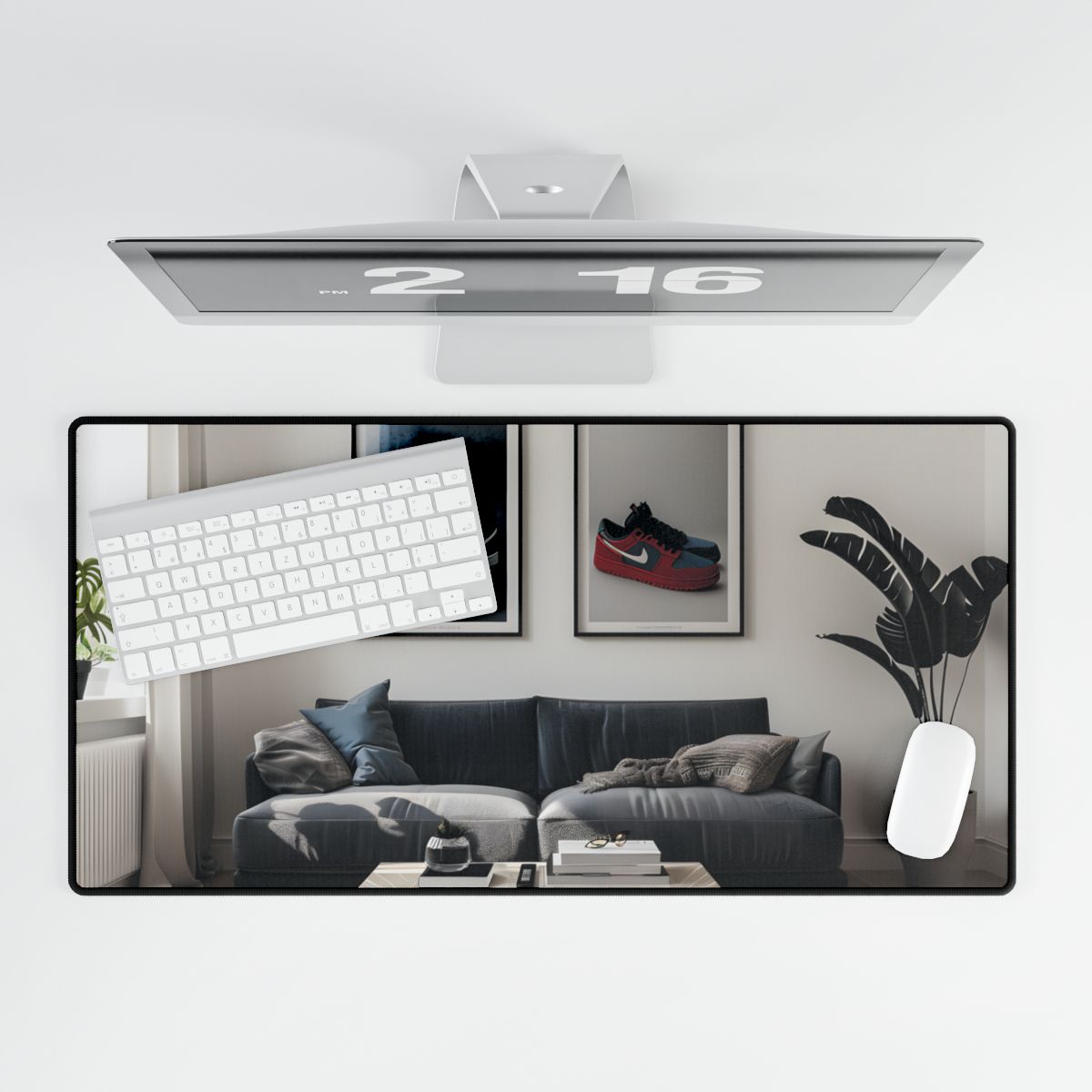 Minimalist Modern Living Room: Simple yet Stylish Artwork - Desk Mat