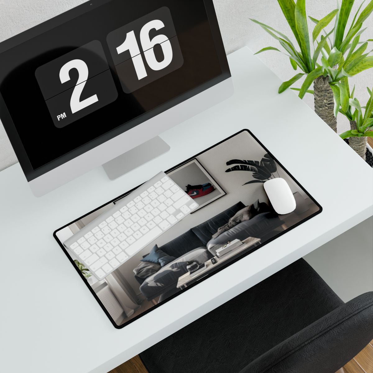 Minimalist Modern Living Room: Simple yet Stylish Artwork - Desk Mat