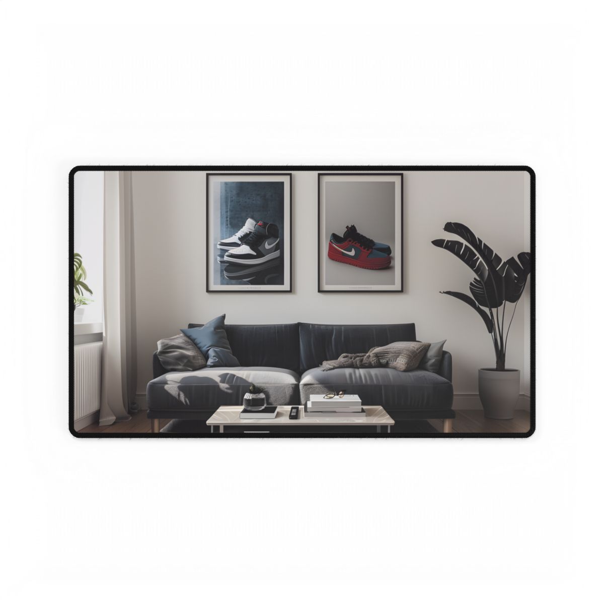 Minimalist Modern Living Room: Simple yet Stylish Artwork - Desk Mat