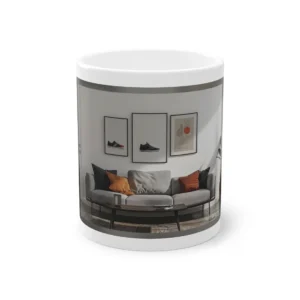 Gray Sofa with Wall Art Mug