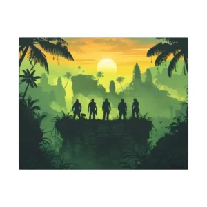 Jungle Ruins at Sunset Canvas Print