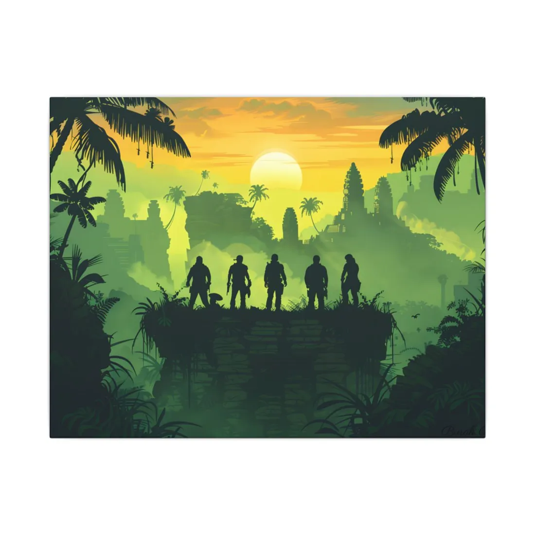 Minimalist Nathan Drake Illustration: Monochromatic Art - Canvas