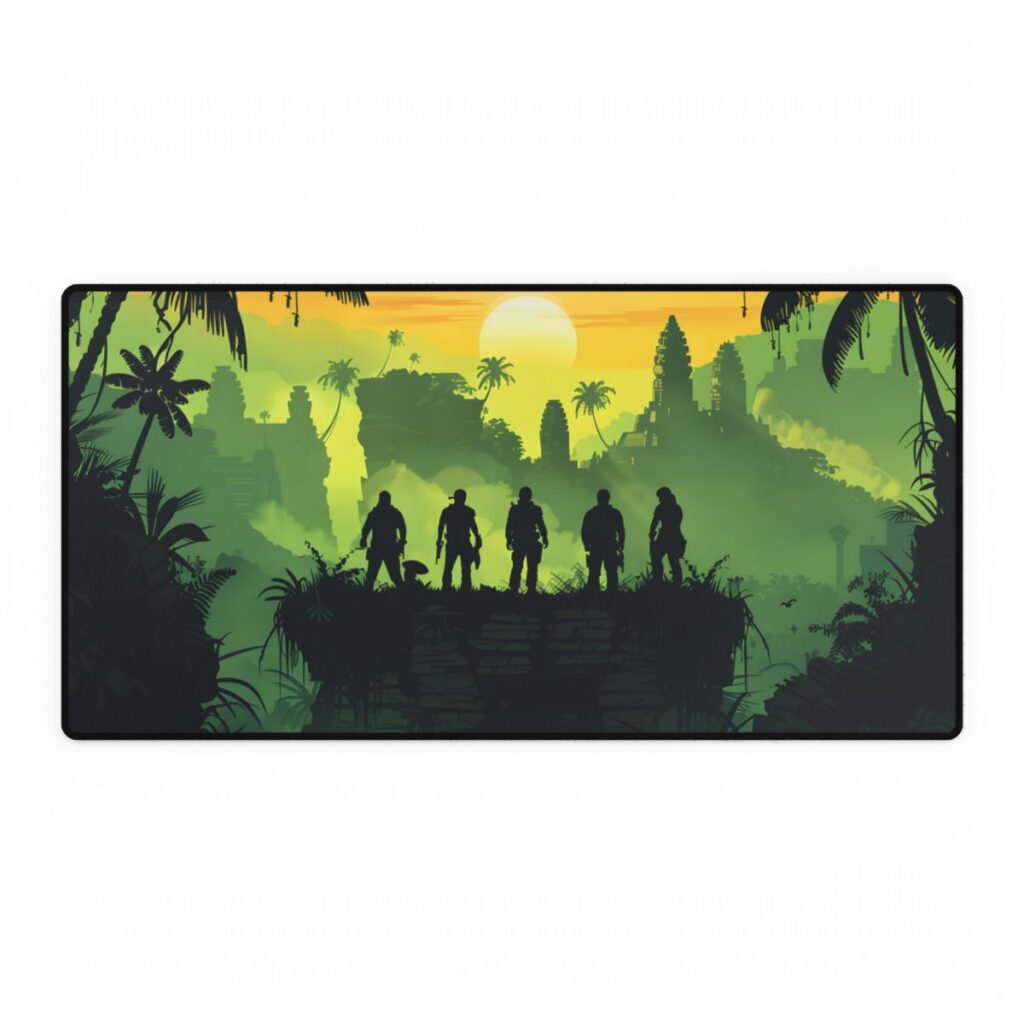 Minimalist Nathan Drake Illustration: Monochromatic Art - Desk Mat