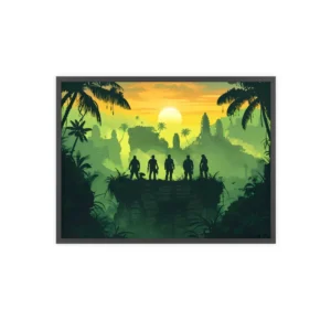 Jungle Ruins at Sunset Framed Poster