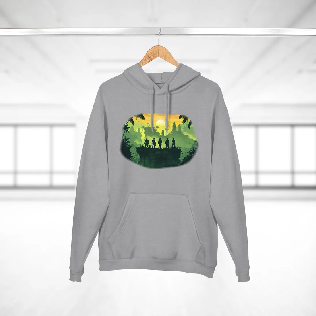 Minimalist Nathan Drake Illustration: Monochromatic Art - Hoodie (Heather Grey)