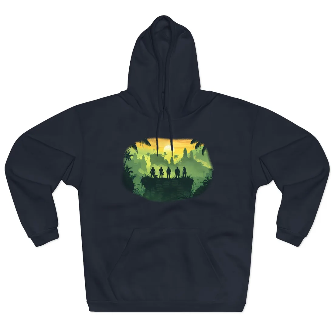 Minimalist Nathan Drake Illustration: Monochromatic Art - Hoodie (Navy)
