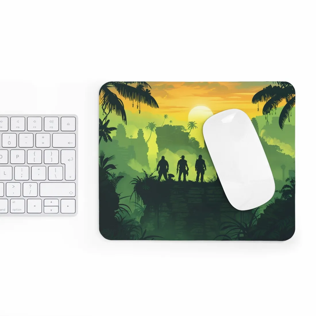 Minimalist Nathan Drake Illustration: Monochromatic Art - Mouse Pad