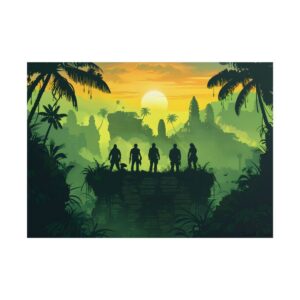 Jungle Ruins at Sunset Poster
