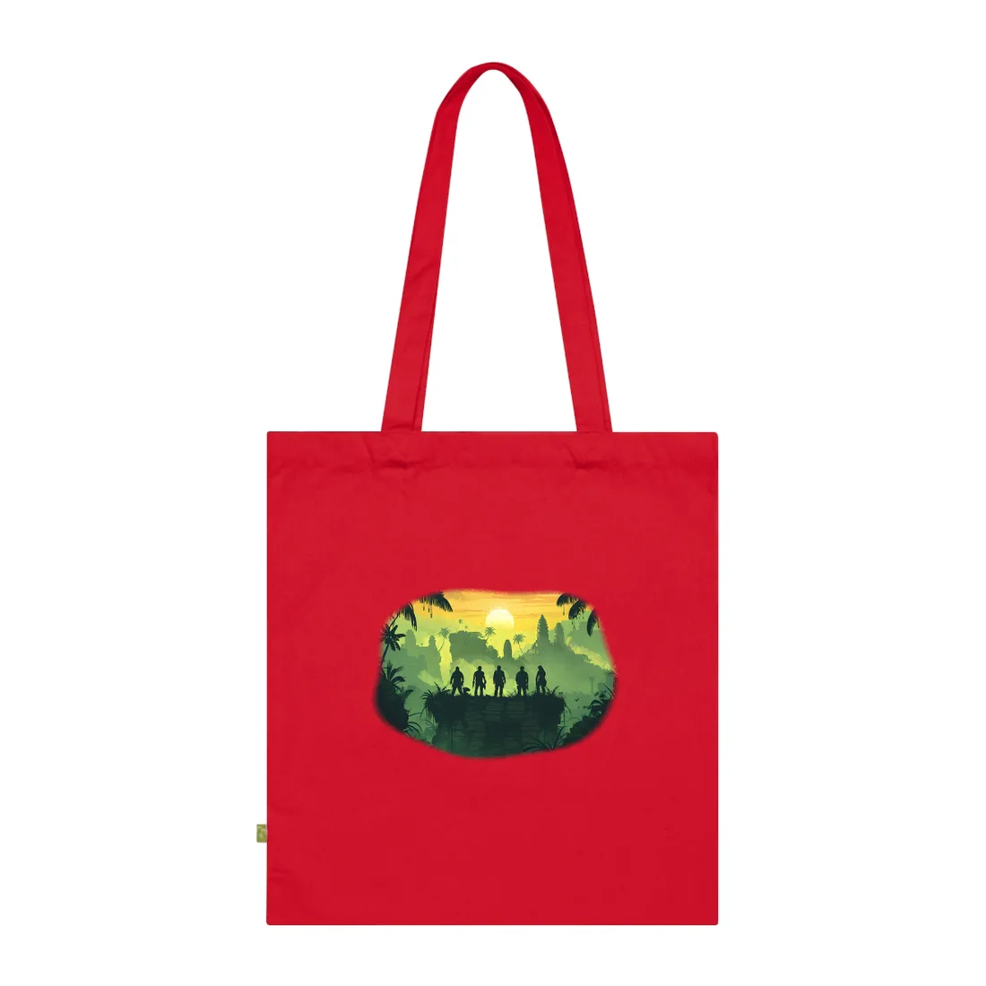 Minimalist Nathan Drake Illustration: Monochromatic Art - Tote Bag (Classic Red)