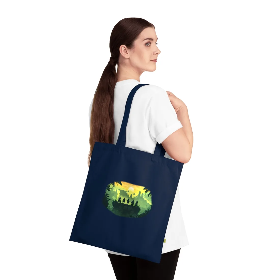 Minimalist Nathan Drake Illustration: Monochromatic Art - Tote Bag (French Navy)