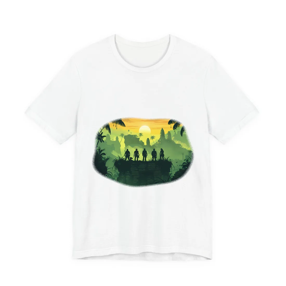 Minimalist Nathan Drake Illustration: Monochromatic Art - T-Shirt (White)