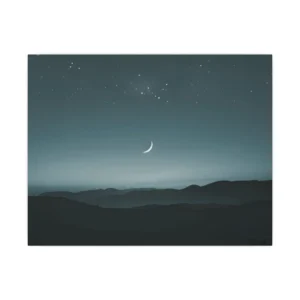 Night Sky over Hills Canvas Print