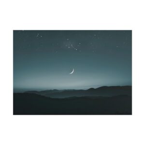 Night Sky over Hills Poster
