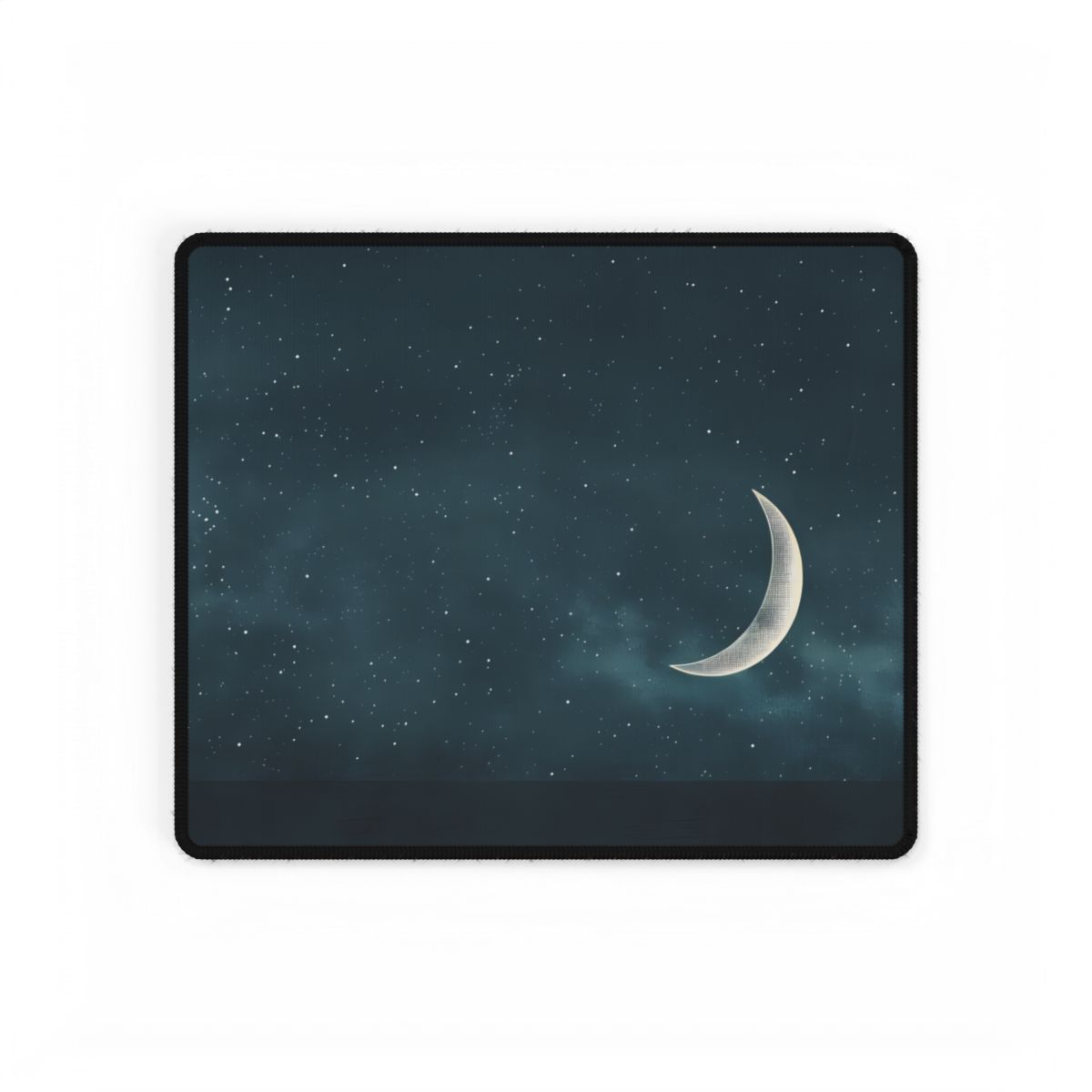 Minimalist Night Serenade: Blue-Gray Sky Artwork - Desk Mat