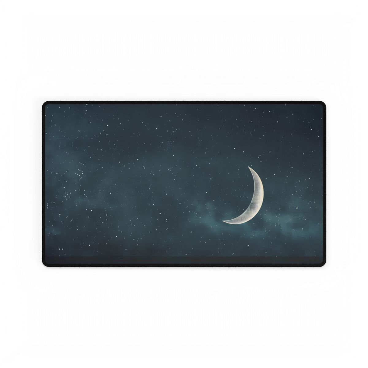 Minimalist Night Serenade: Blue-Gray Sky Artwork - Desk Mat