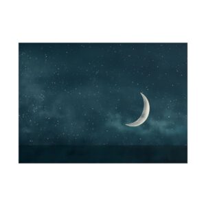Crescent Moon in Night Sky Poster