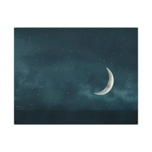 Crescent Moon in Night Sky Canvas Print