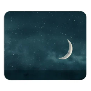 Crescent Moon in Night Sky Mouse Pad