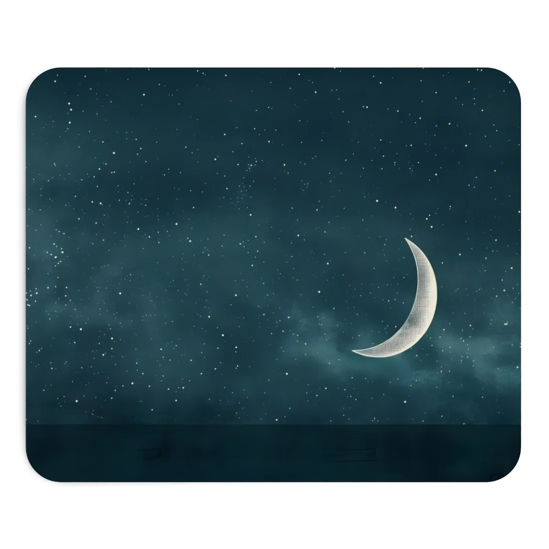 Minimalist Night Serenade: Blue-Gray Sky - Mouse Pad