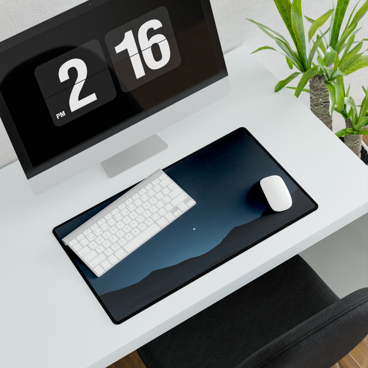 Minimalist Night Sky: Abstract Starry Art - Desk Mat