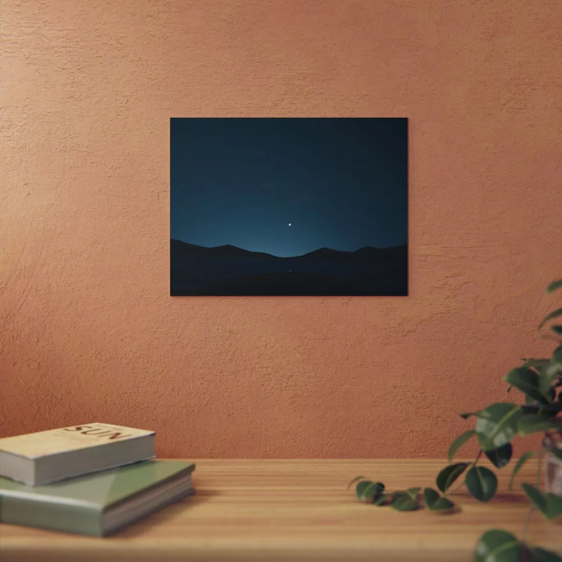 Minimalist Night Sky: Abstract Starry Art - Metal Poster
