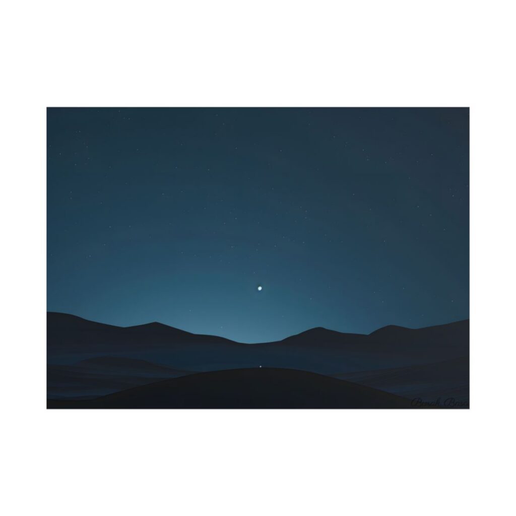 Minimalist Night Sky: Abstract Starry Art - Poster