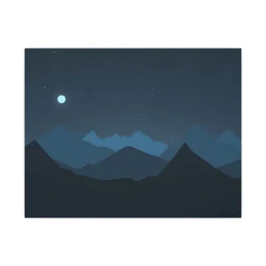 Moonlit Layered Mountains Canvas Print