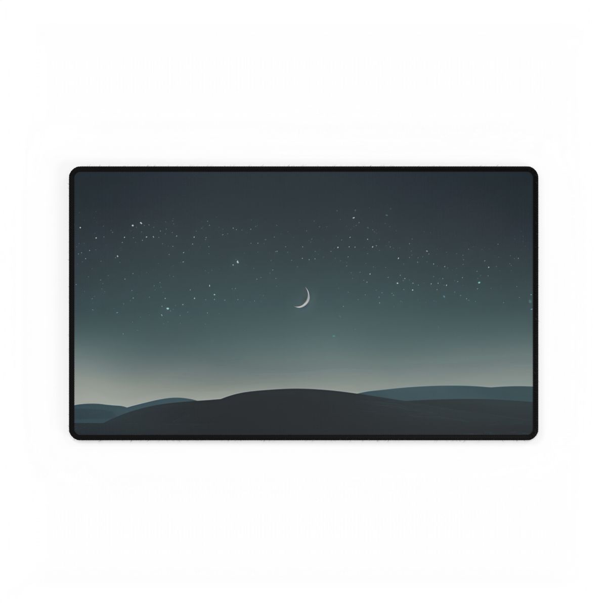 Minimalist Night Sky: Blue-Gray Evening Scene Digital Art - Desk Mat