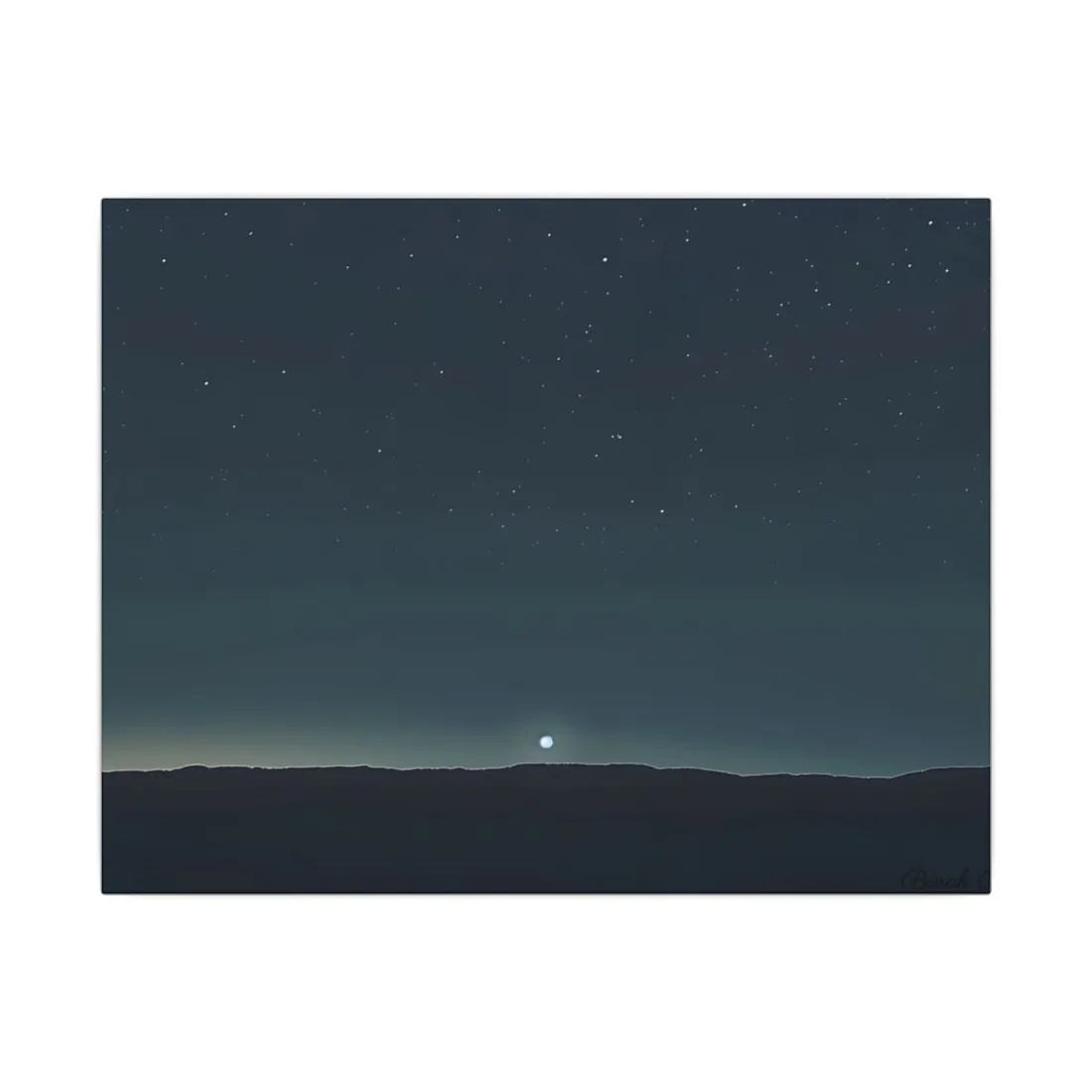Minimalist Night Sky: Celestial Artwork with Stars and Palette - Canvas