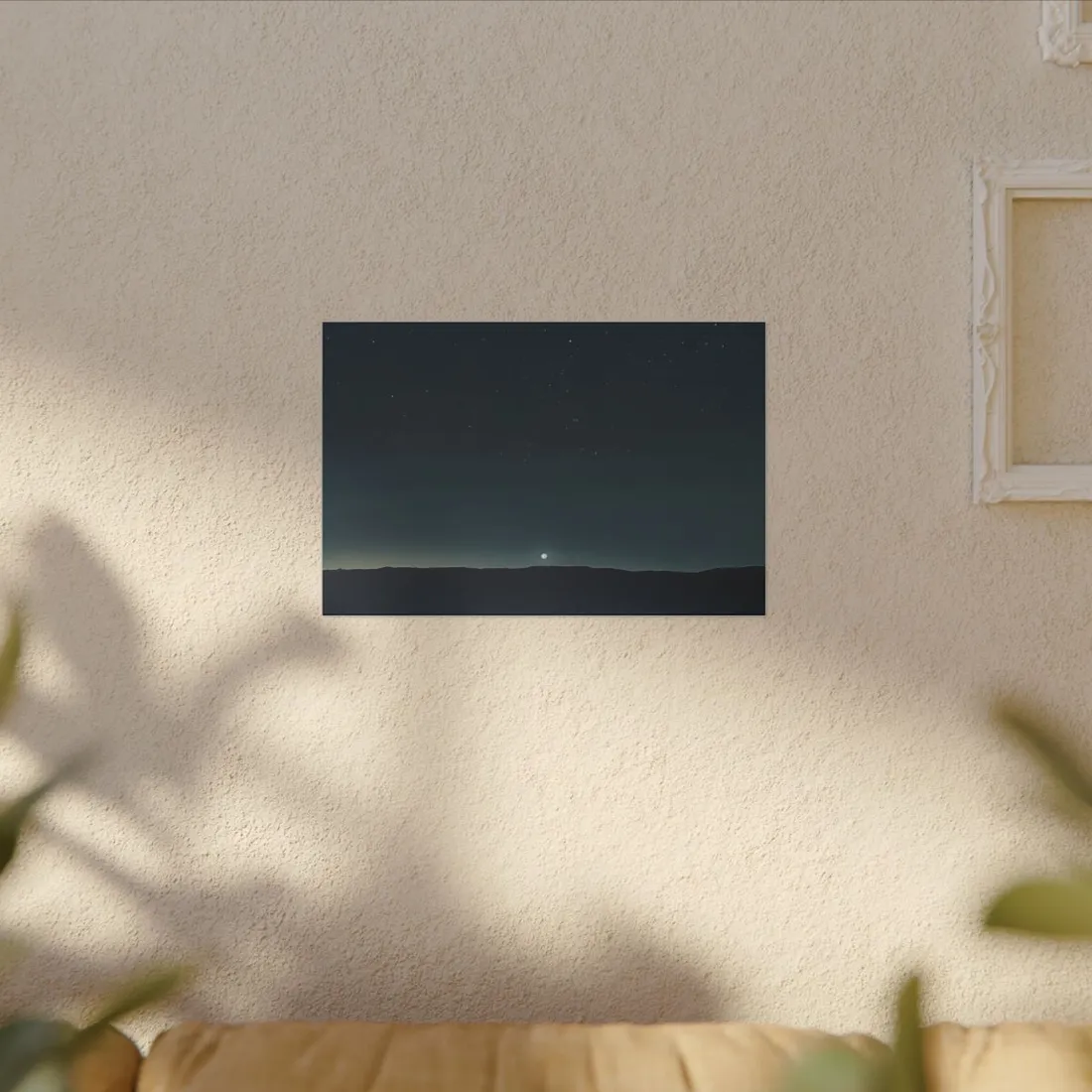 Minimalist Night Sky: Celestial Artwork with Stars and Palette - Canvas
