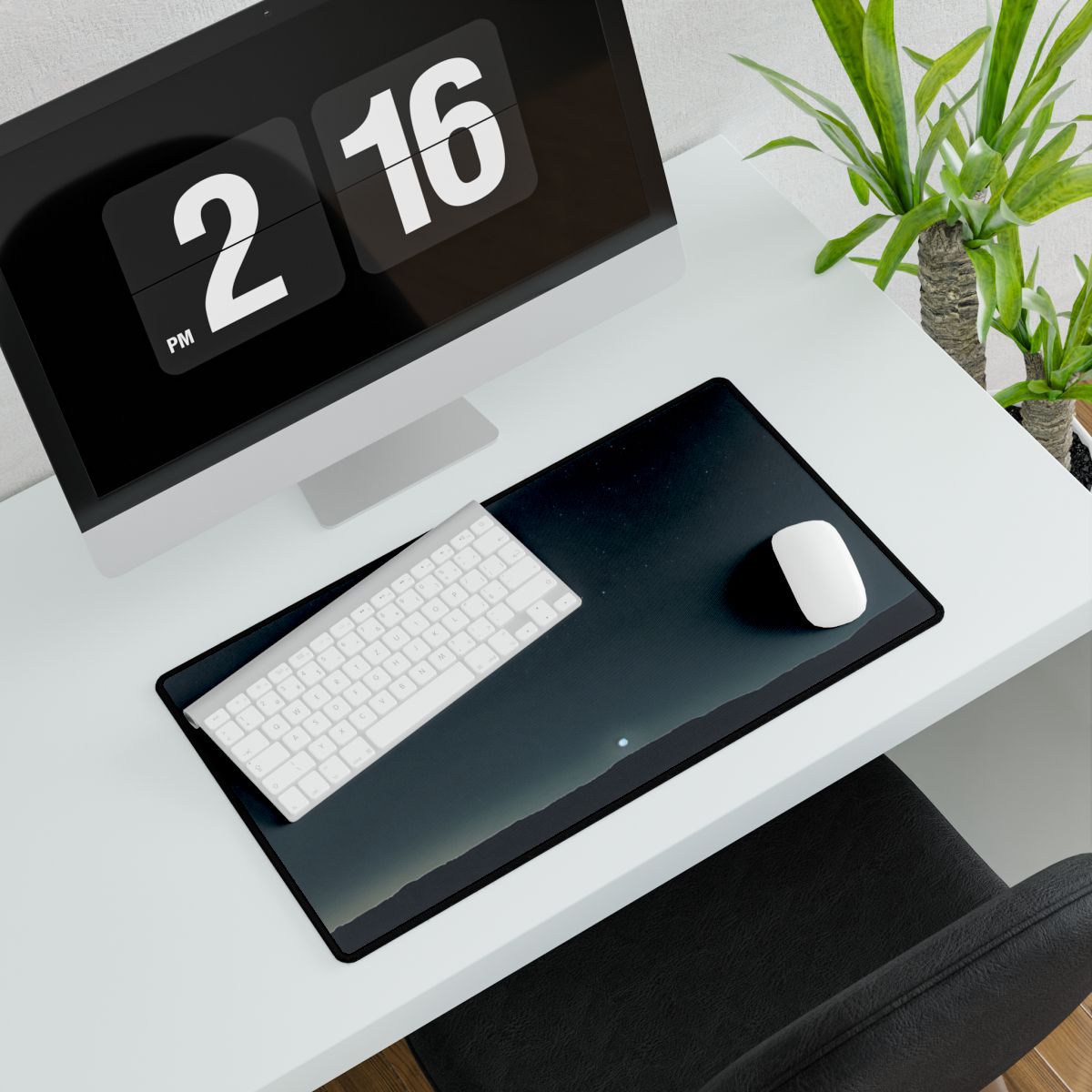 Minimalist Night Sky: Celestial Artwork with Stars and Palette - Desk Mat