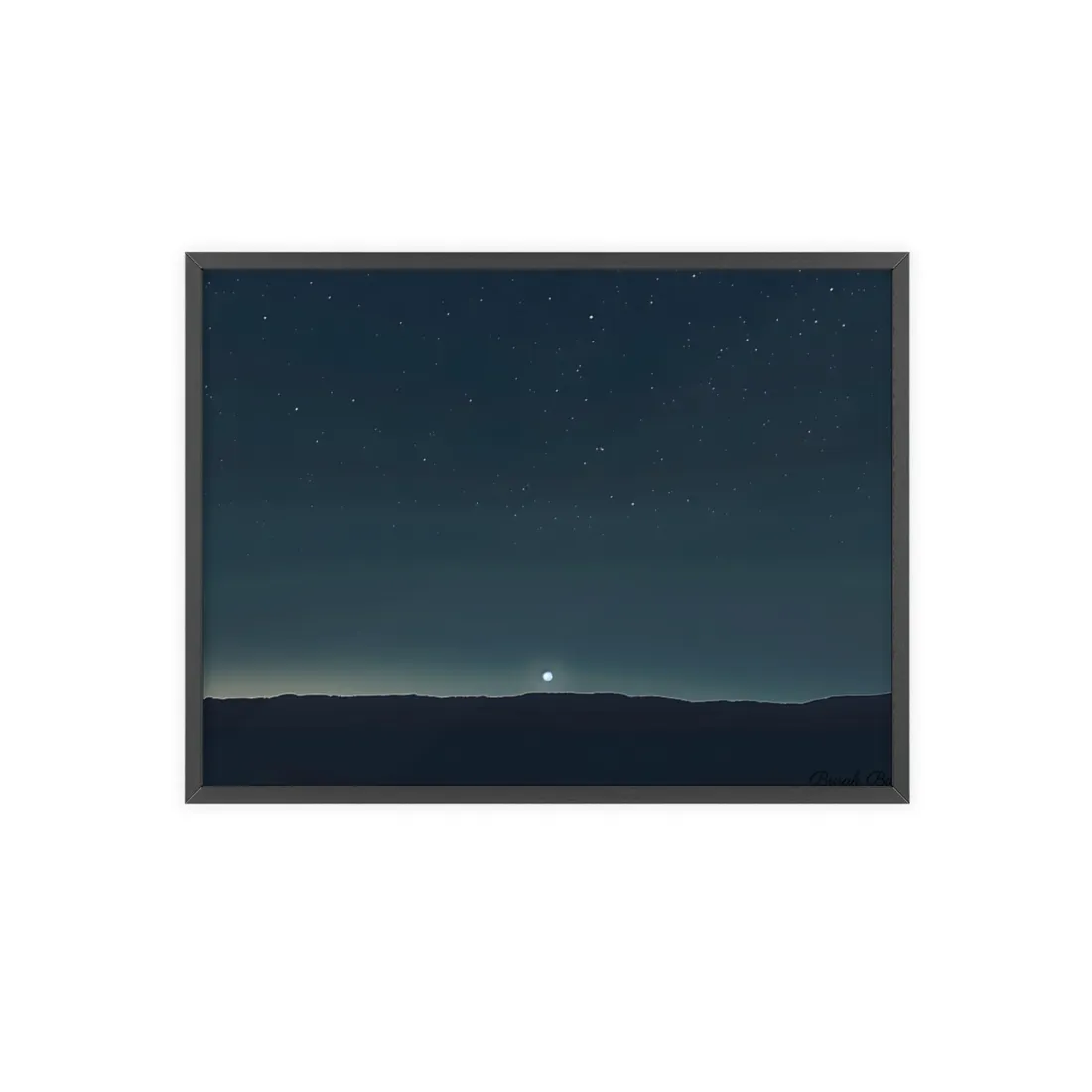 Minimalist Night Sky: Celestial Artwork with Stars and Palette - Framed Poster