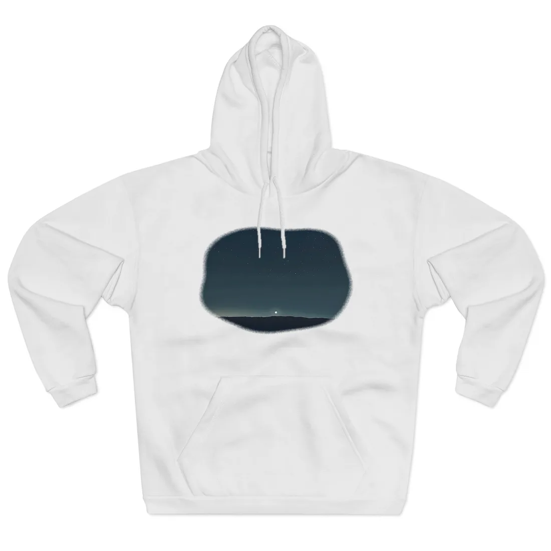 Minimalist Night Sky: Celestial Artwork with Stars and Palette - Hoodie (White)