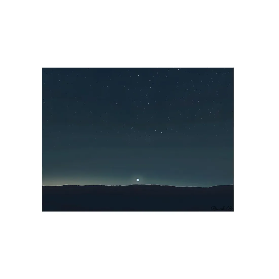 Minimalist Night Sky: Celestial Artwork with Stars and Palette - Metal Poster