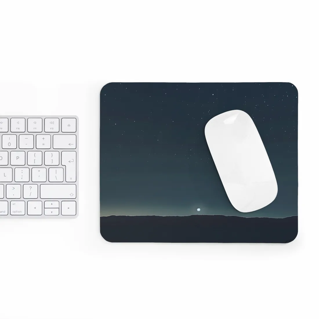 Minimalist Night Sky: Celestial Artwork with Stars and Palette - Mouse Pad
