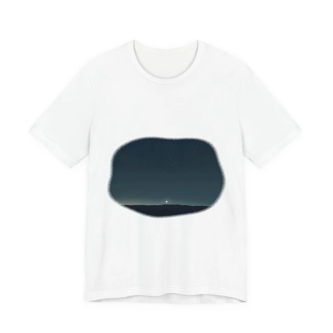 Minimalist Night Sky: Celestial Artwork with Stars and Palette - T-Shirt (White)