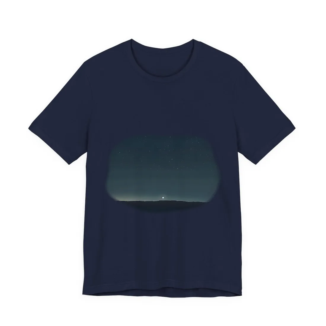 Minimalist Night Sky: Celestial Artwork with Stars and Palette - T-Shirt (Navy)