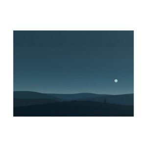 Moonlit Hills at Night Poster