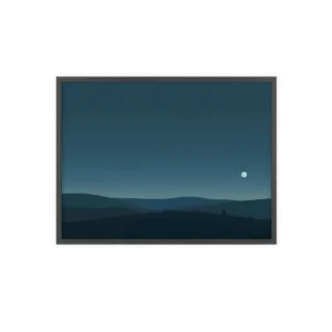 Moonlit Hills at Night Framed Poster