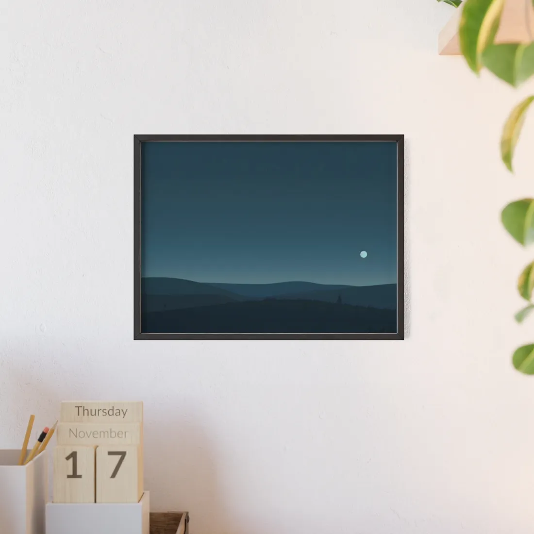 Minimalist Night Sky: Ethereal Stars - Framed Poster