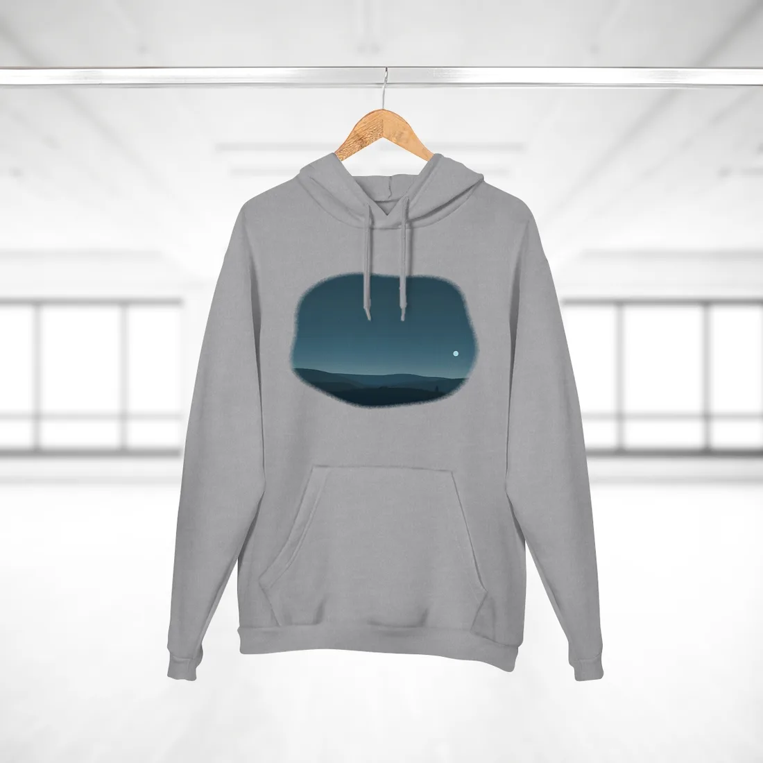 Minimalist Night Sky: Ethereal Stars - Hoodie (Heather Grey)