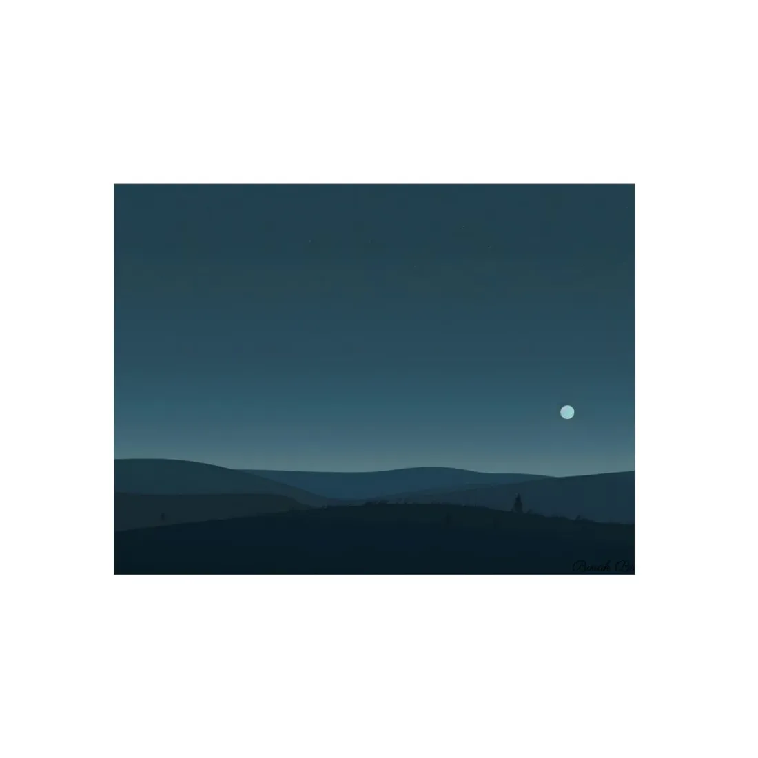 Minimalist Night Sky: Ethereal Stars - Metal Poster