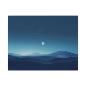 Moon over Blue Hills Canvas Print