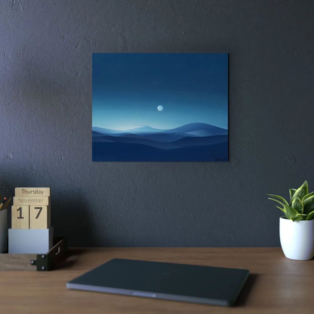 Minimalist Night Sky: Stars and Constellations Art - Metal Poster
