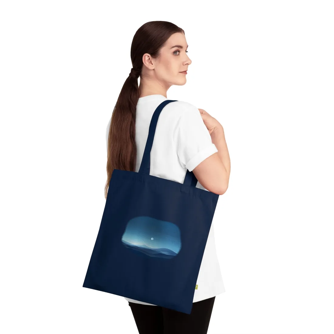 Minimalist Night Sky: Stars and Constellations Art - Tote Bag (French Navy)