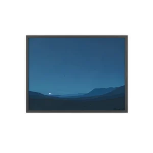 Night Hills with Crescent Moon Framed Poster